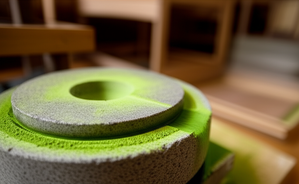 traditional granite stone mills grinding matcha